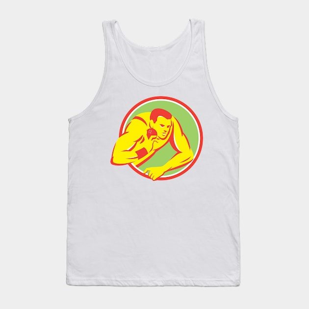 Shot Put Track and Field Athlete Retro Tank Top by patrimonio